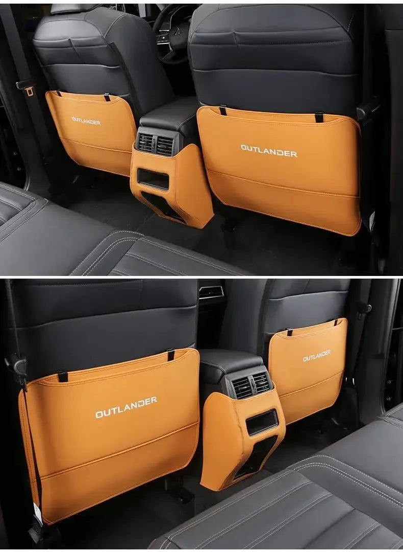 3-piece leather anti-kick pad set for 2023 Mitsubishi Outlander seat protection