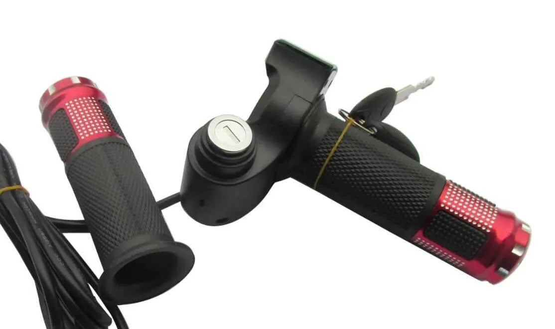 Electric vehicle handlebar section body in blue red silver yellow with PC ABS material and 5-core wire