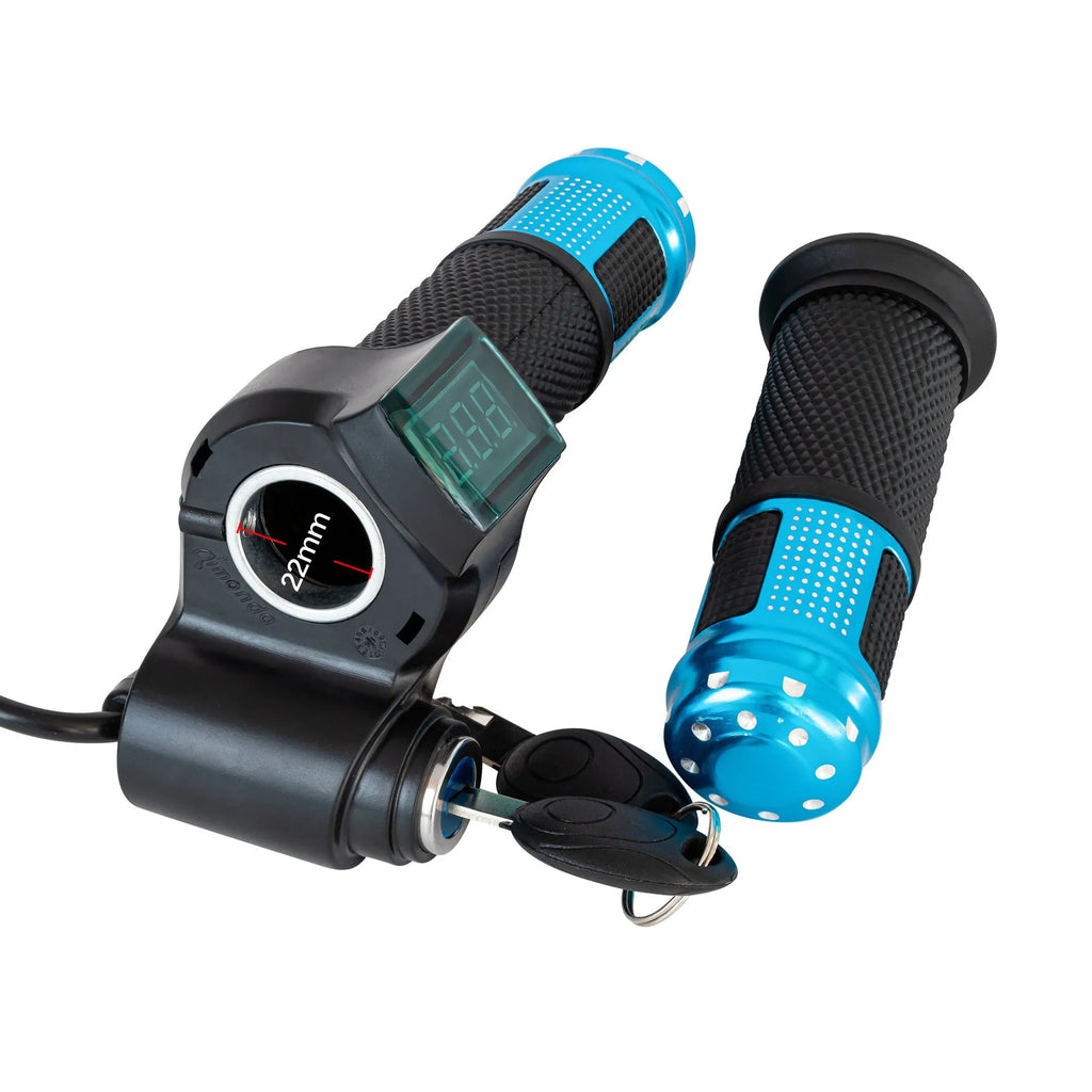 Electric vehicle handlebar section body in blue red silver yellow with PC ABS material and 5-core wire