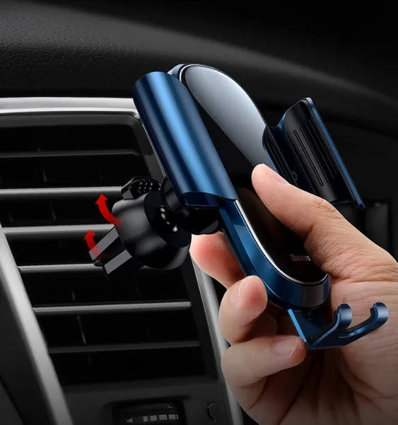 Smart car bracket mobile phone holder mounted in vehicle with adjustable clamp and one-touch opening mechanism