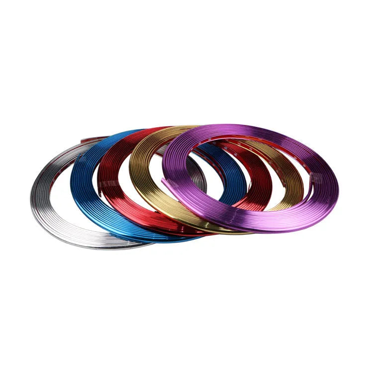 Electroplated purple PVC wheel hub trim sticker on 8 metre roll for vehicle decoration