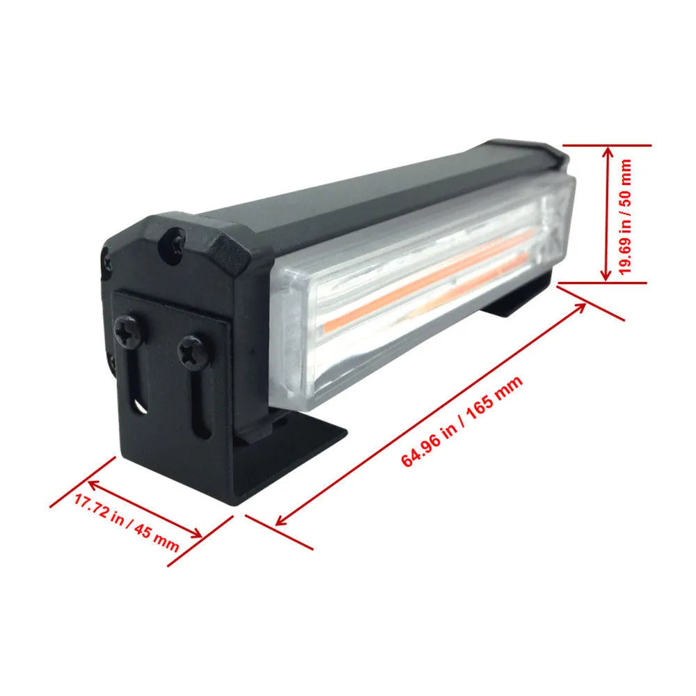 Yellow emergency vehicle warning strobe light with drag two middle net pattern, 160mm aluminium alloy construction
