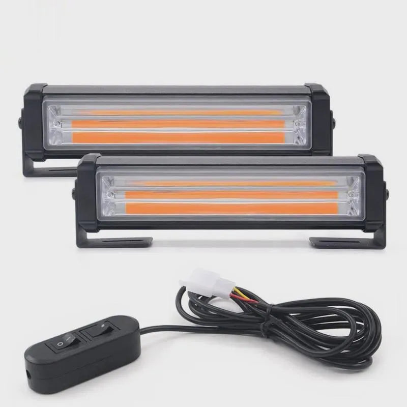 Yellow emergency vehicle warning strobe light with drag two middle net pattern, 160mm aluminium alloy construction