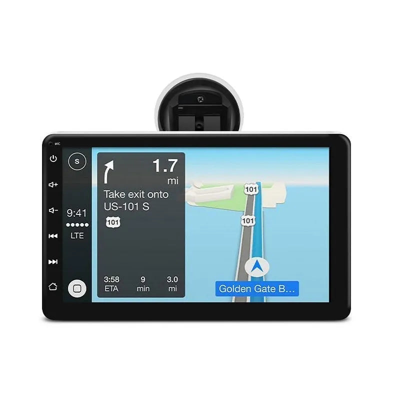 7 inch car GPS navigator with wireless CarPlay and reversing camera on universal suction mount