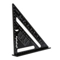 Black aluminium alloy triangle ruler square with 90 and 45 degree angles, 7 inch or 12 inch format