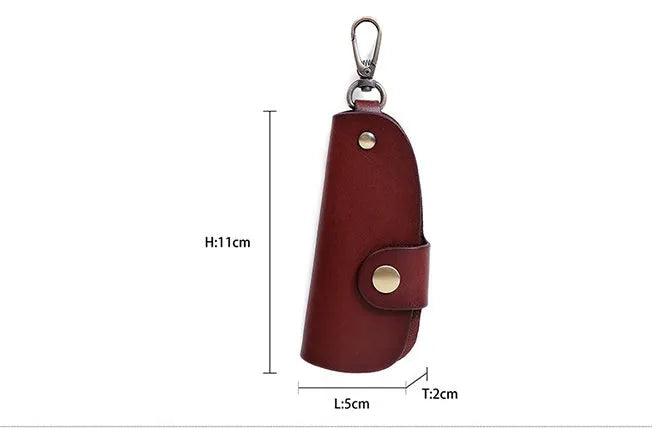 Genuine leather car key case in K108 Black, Brown, Coffee and Purplish Red colours