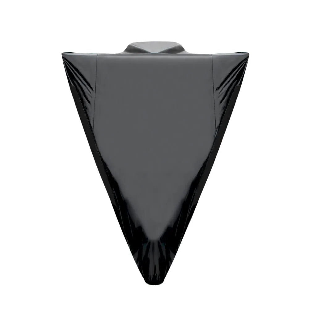Motorcycle cover in black with anti-theft grommets showing size options M to XXXXL