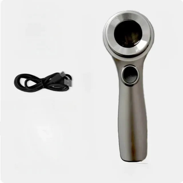 Black and silver USB-C rechargeable magnifying glass for jewellery and collectable appraisal.
