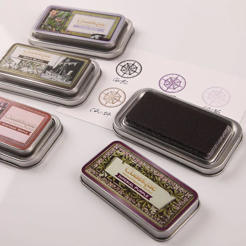 Rectangular notebook stamp pad with quick-drying oily ink for DIY rubber stamps