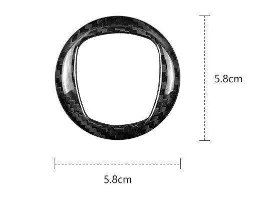 Real dry carbon fibre steering wheel decorative sticker frame in black or red