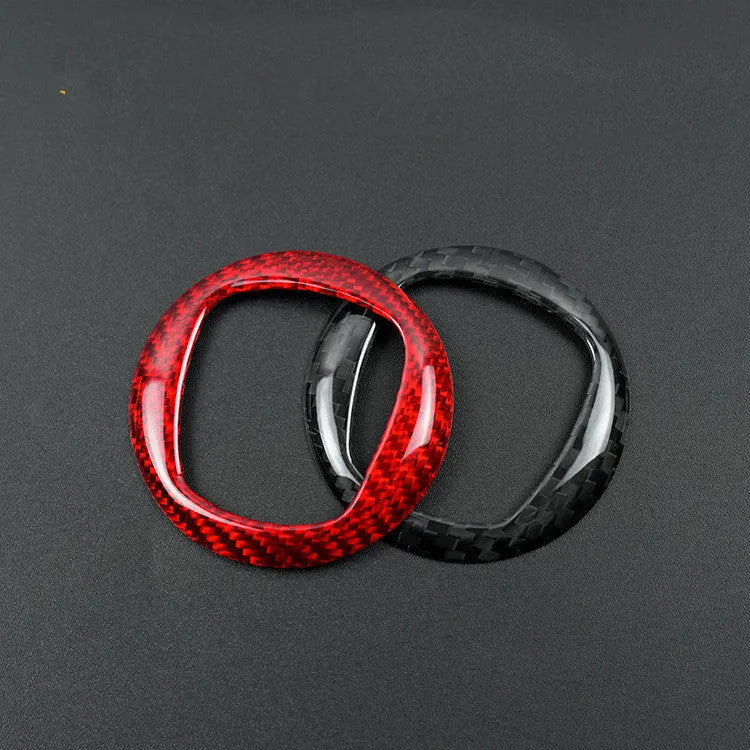 Real dry carbon fibre steering wheel decorative sticker frame in black or red