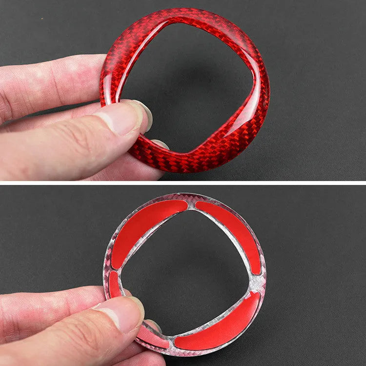 Real dry carbon fibre steering wheel decorative sticker frame in black or red