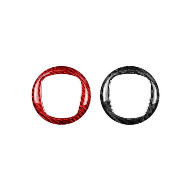Real dry carbon fibre steering wheel decorative sticker frame in black or red