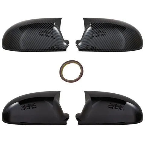 Volkswagen Sagitar car mirror reflector shell pair in horn bright black plastic