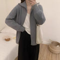 Hong Kong style double zipper knitted cardigan in acrylic polyester blend fabric with floral pattern