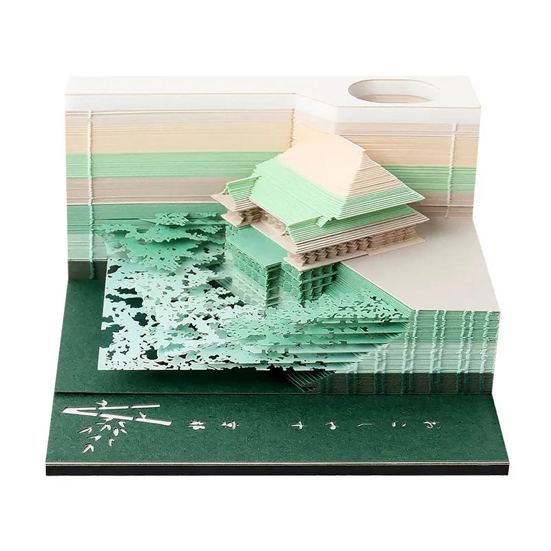 One Piece anime architecture sticky notes showing 80x45mm craft paper notepad with cartoon building designs