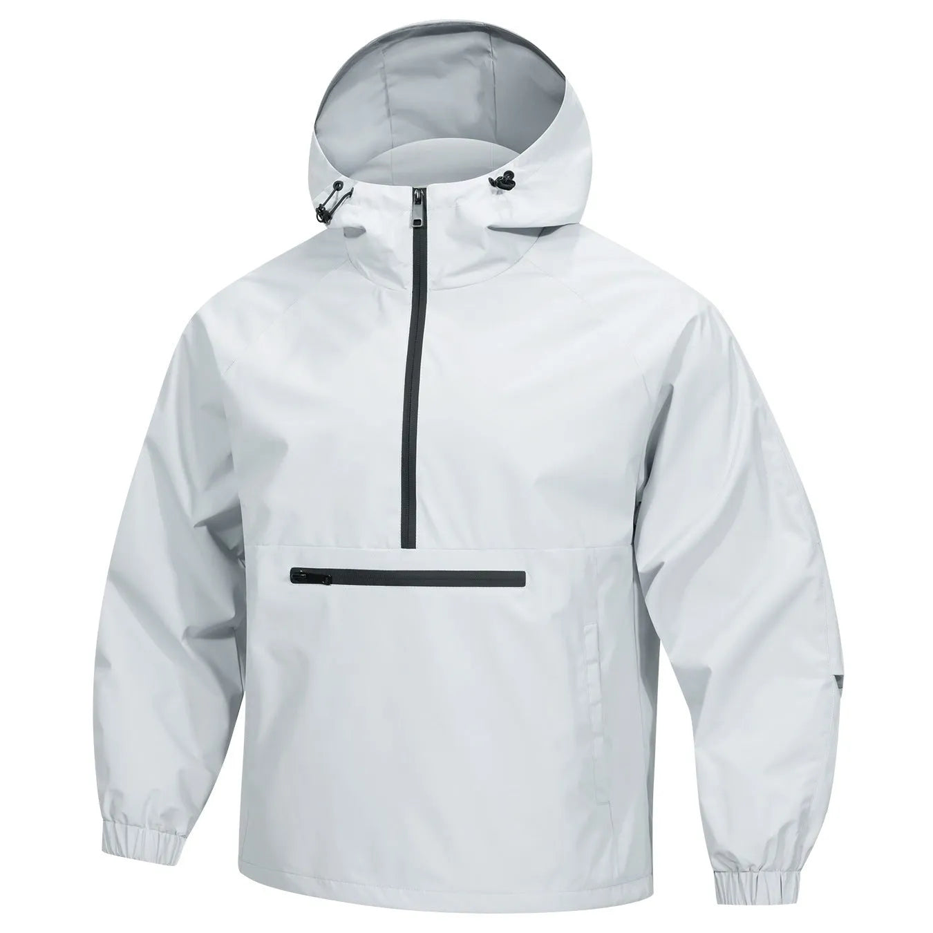 Men's loose Korean-style half-zip hooded sweater jacket in rabbit fur corduroy fabric
