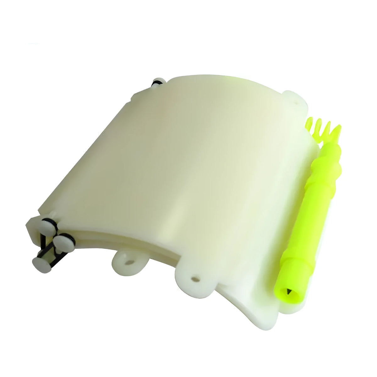 White luminous underwater writing board mounted on diving wrist with pencil and spare O-ring