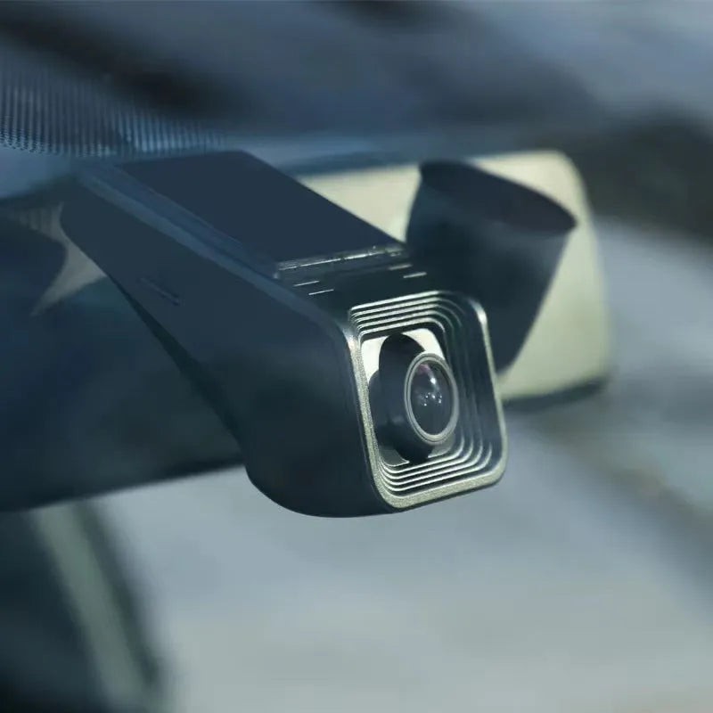 V4 ACC model 1080p HD car dashboard camera with WiFi and parking surveillance mode.