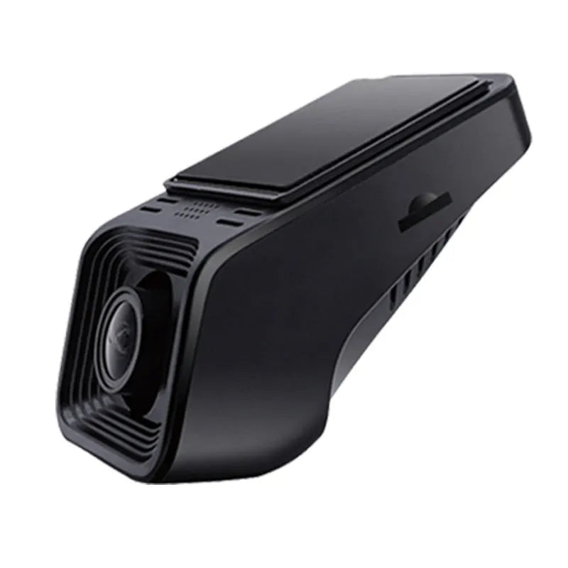 V4 ACC model 1080p HD car dashboard camera with WiFi and parking surveillance mode.