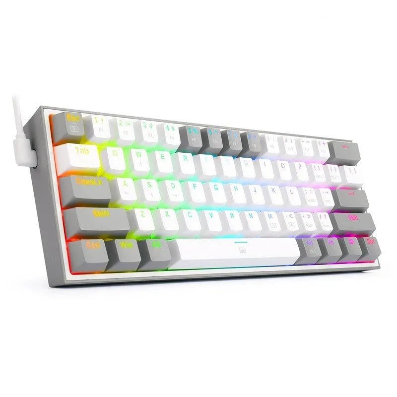 White pink K617 wired mechanical keyboard with RGB backlighting and dual-shot keycaps