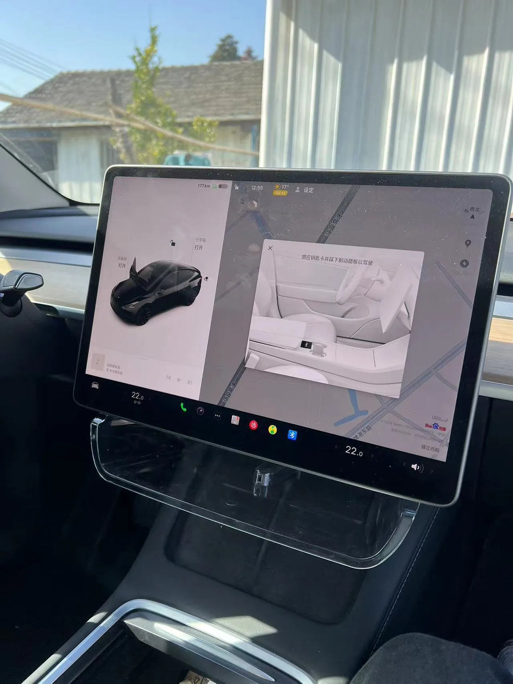 Black ABS plastic storage organiser tray for Tesla Model 3 and Y centre console.