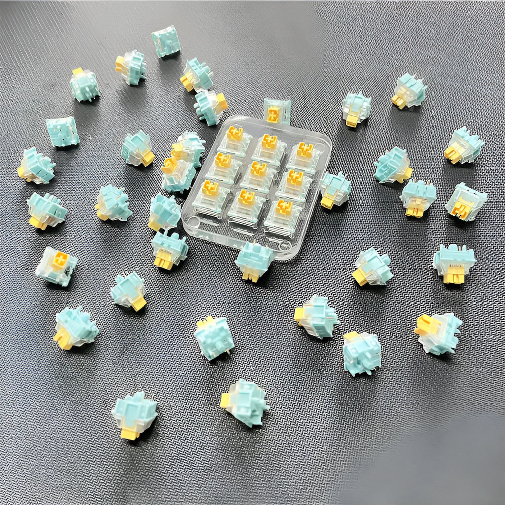 Tiger Mo Sea Salt Lemon PRO Mute mechanical keyboard shafts in 36-piece pack for switch replacement