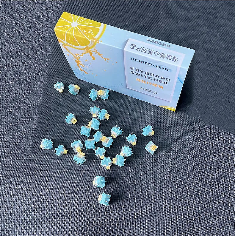 Tiger Mo Sea Salt Lemon PRO Mute mechanical keyboard shafts in 36-piece pack for switch replacement