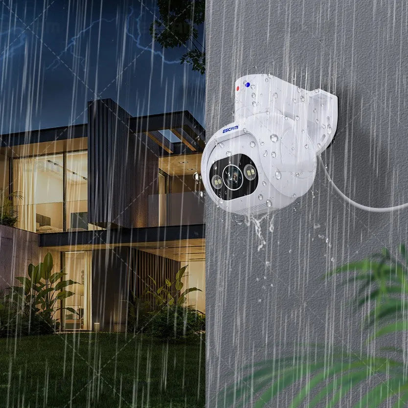 Smart colour night vision security camera with wall mount bracket and 4MP resolution