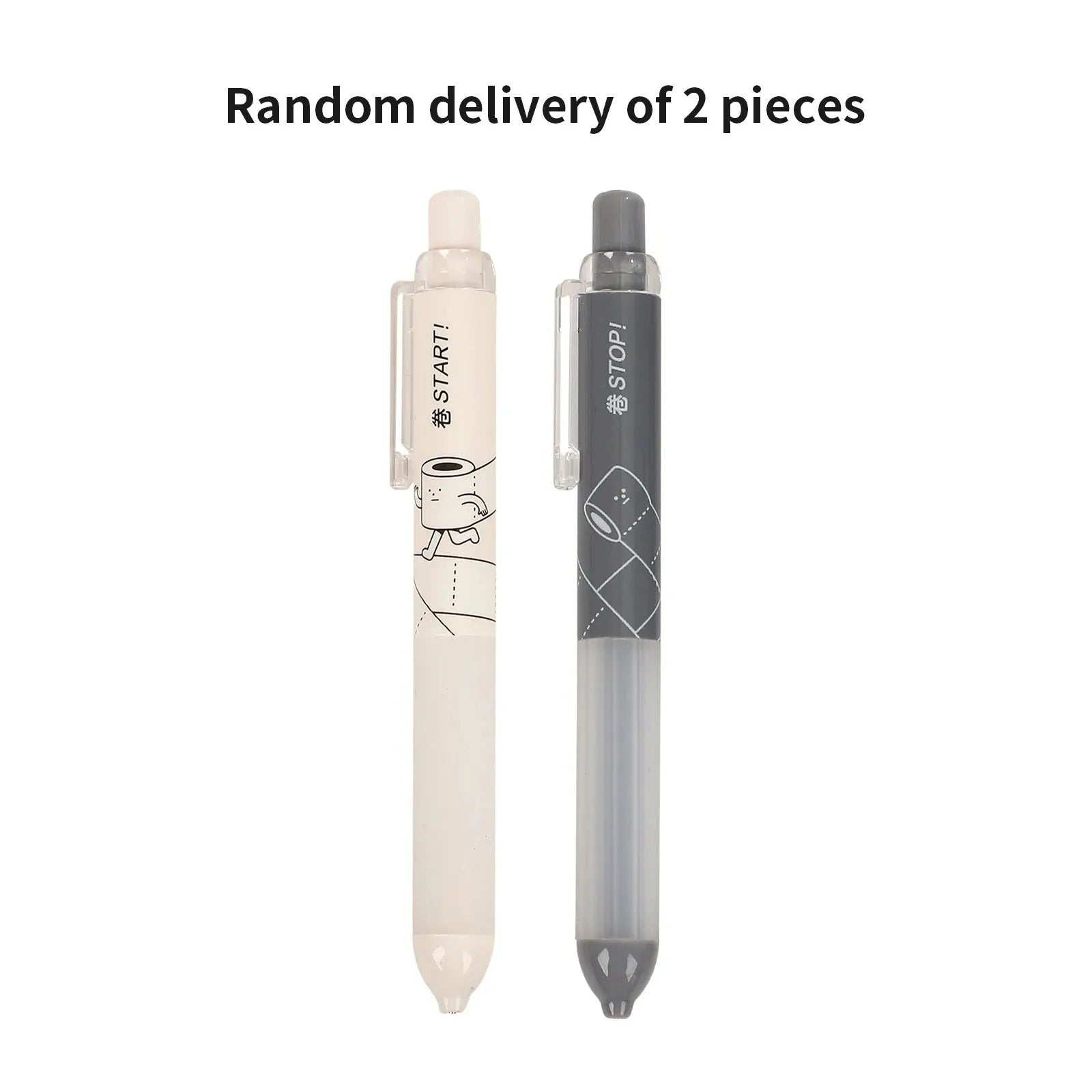 0.5mm HB automatic pencil with cloud grip in black and white, minimalist plastic pen holder