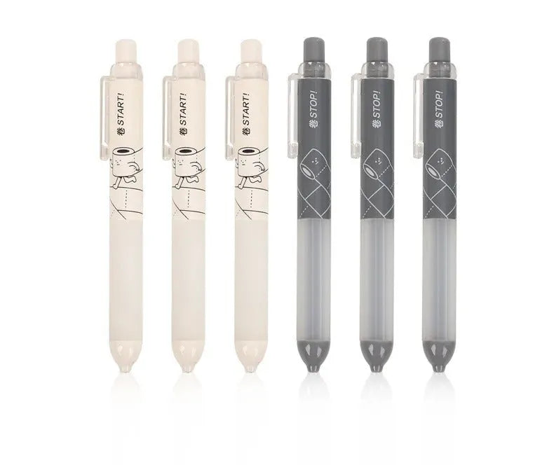 0.5mm HB automatic pencil with cloud grip in black and white, minimalist plastic pen holder