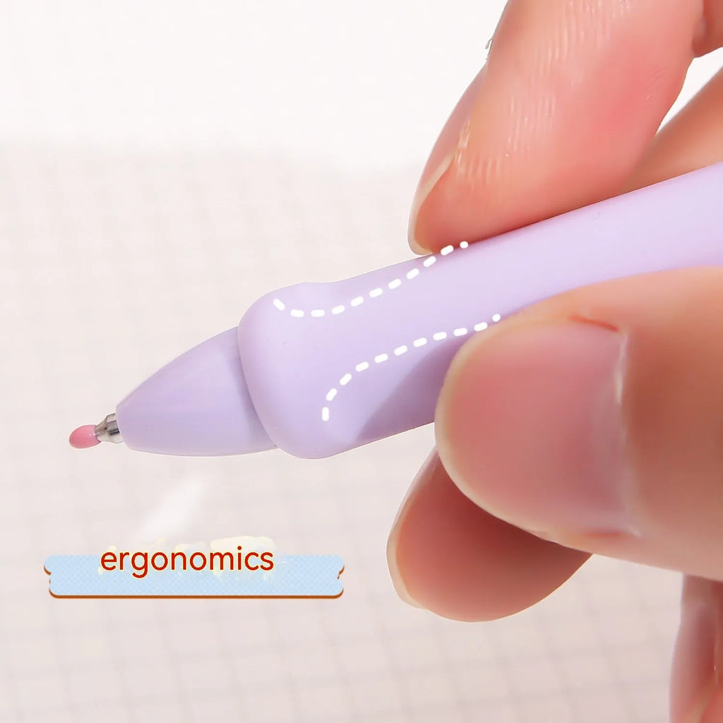 Macaron colour pressing gel pen with 0.5mm tip in smoked brown, powder, or white ink options