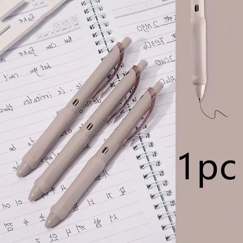 Macaron colour pressing gel pen with 0.5mm tip in smoked brown, powder, or white ink options
