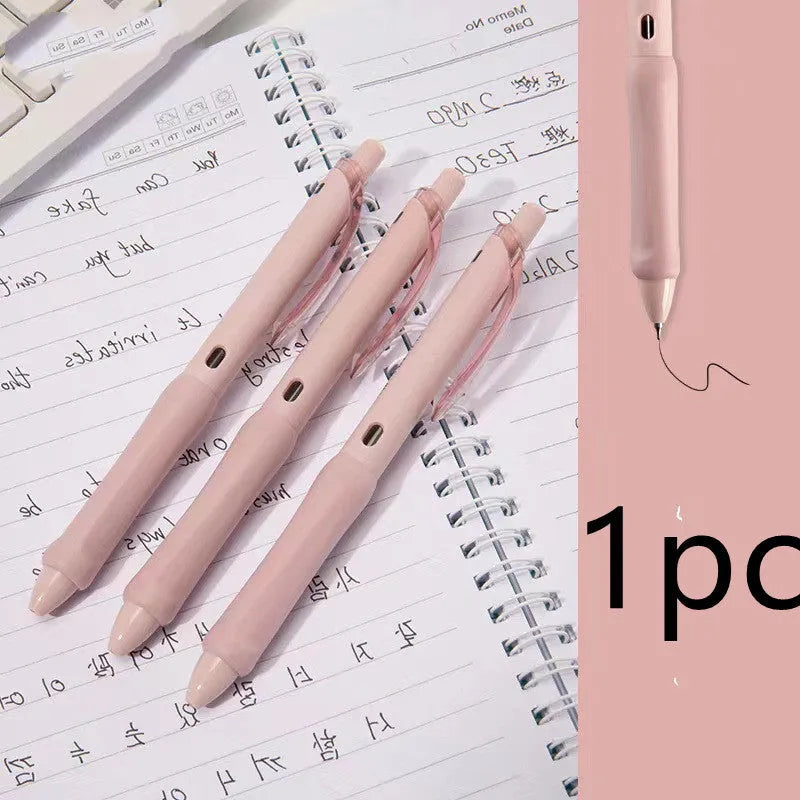 Macaron colour pressing gel pen with 0.5mm tip in smoked brown, powder, or white ink options