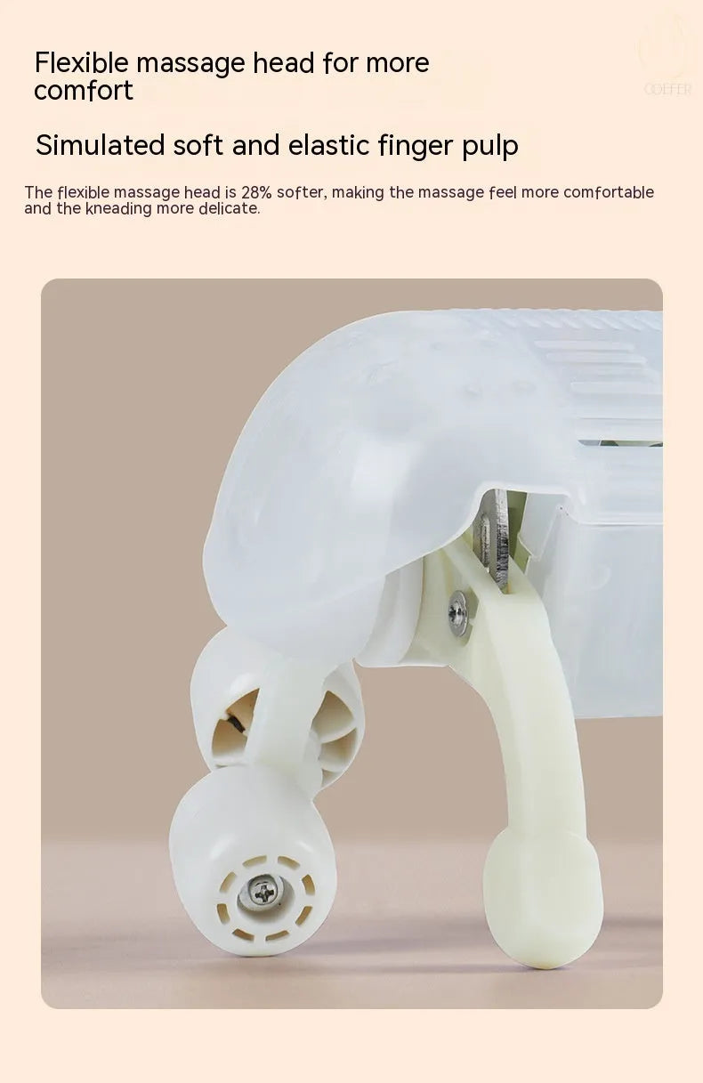 Creamy white rechargeable shoulder and neck massage instrument with kneading function