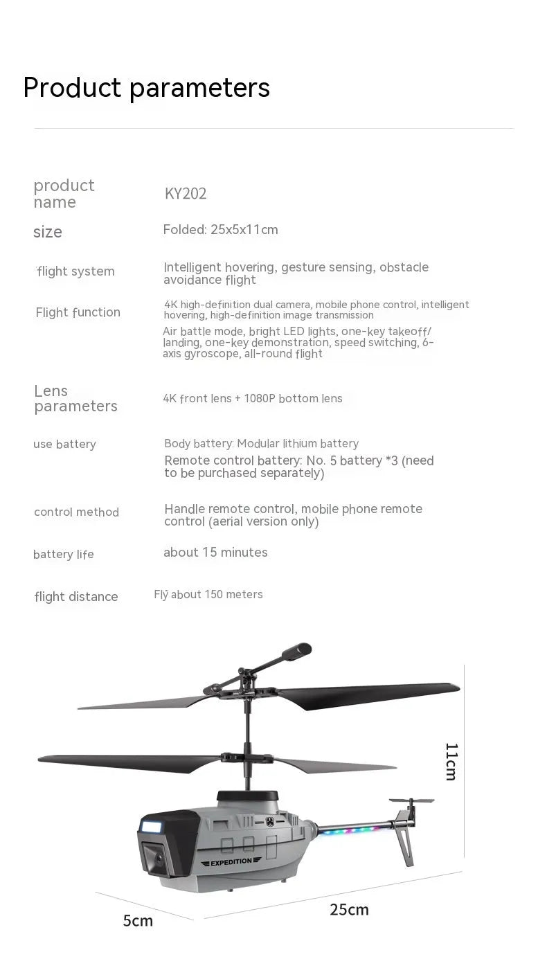 Heifeng grey and gold plastic reconnaissance UAV helicopter drone with remote control