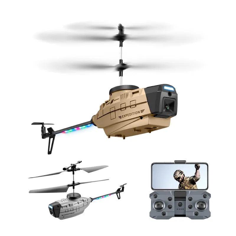 Heifeng grey and gold plastic reconnaissance UAV helicopter drone with remote control