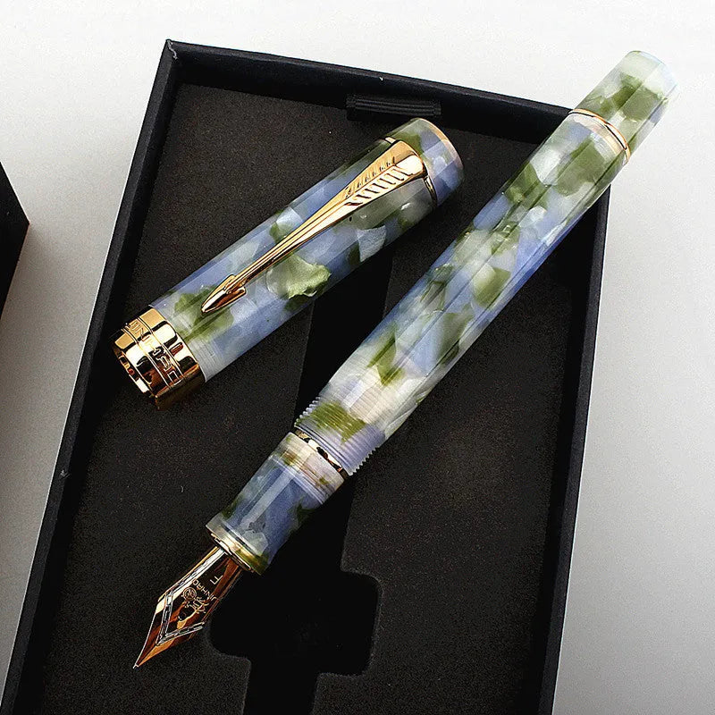 Deep bath green metal pen showing 0.5mm, 0.7mm, and 1.0mm tip size options