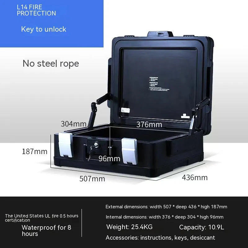 Portable mechanical password safe box with combination lock for travel and office security