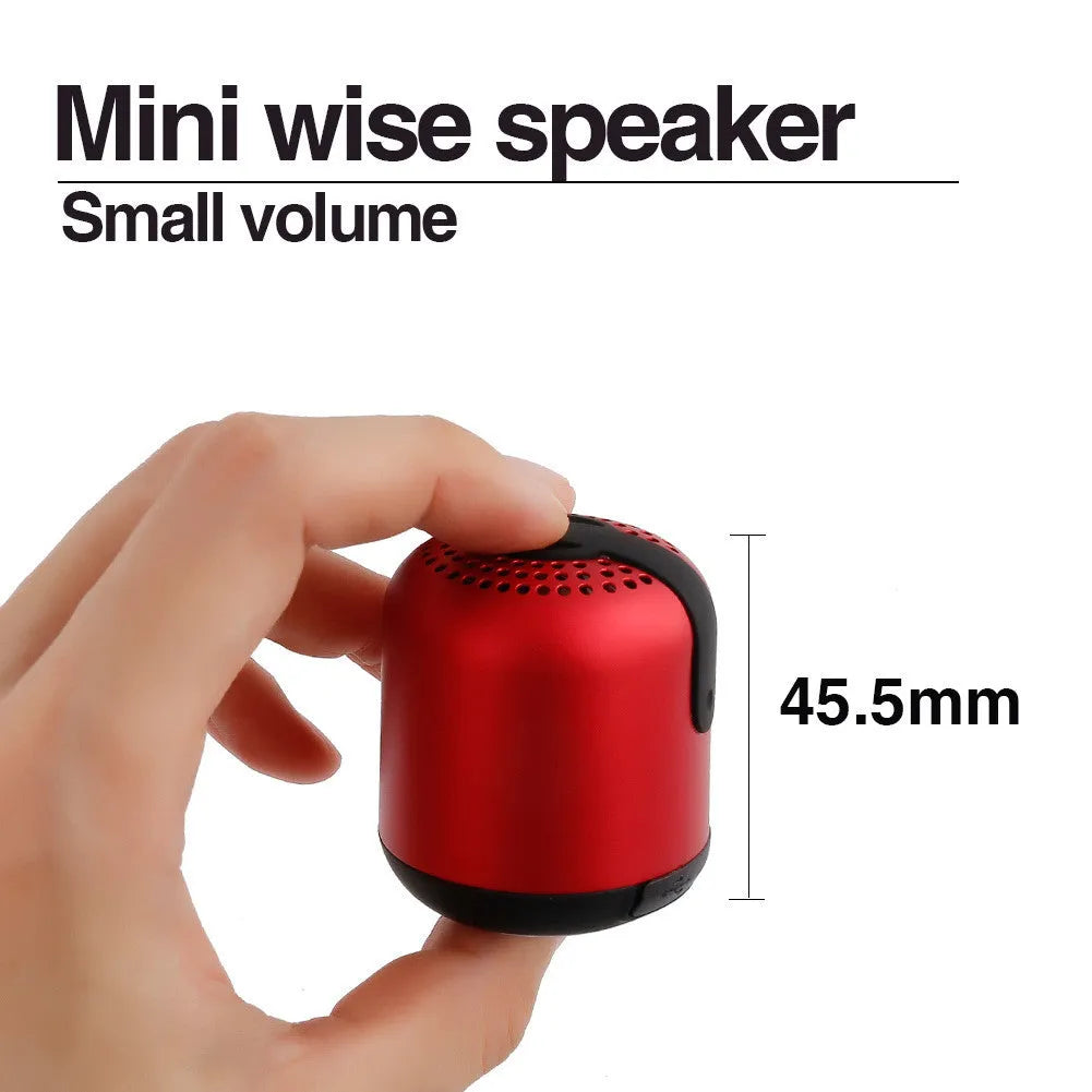 Hieha XQ11 cylinder-shaped metal mini Bluetooth speaker in choice of five colours on a plain background.