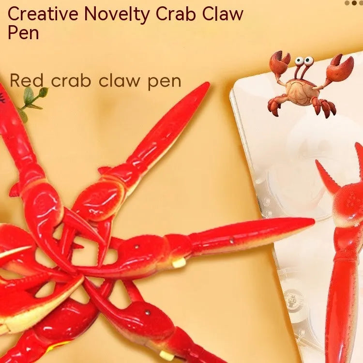 Colourful plastic crab ballpoint pen with playable pressing can clip mechanism