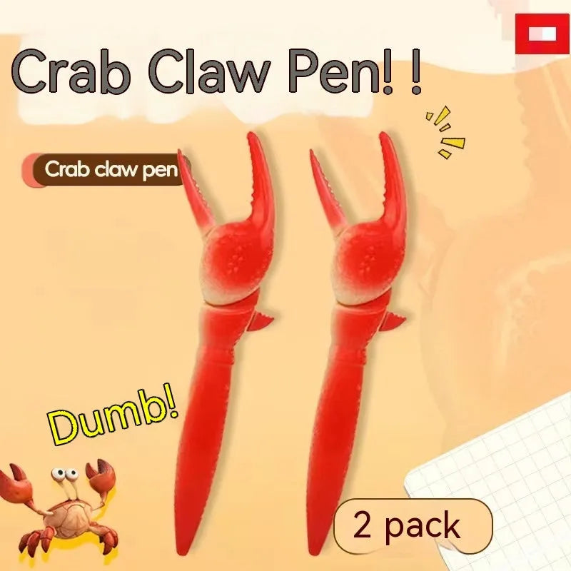 Colourful plastic crab ballpoint pen with playable pressing can clip mechanism