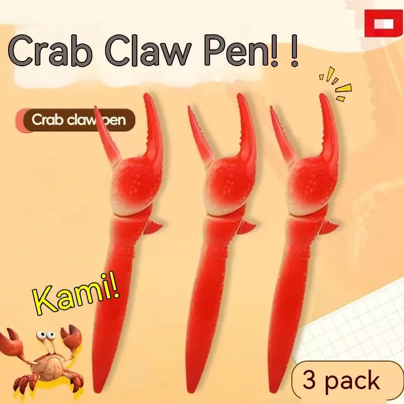 Colourful plastic crab ballpoint pen with playable pressing can clip mechanism