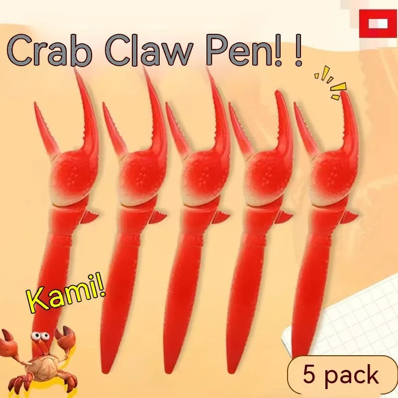 Colourful plastic crab ballpoint pen with playable pressing can clip mechanism