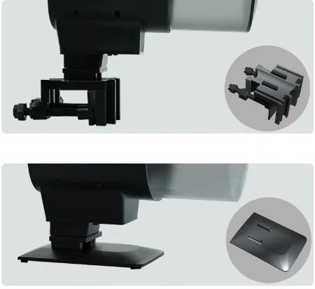 Black automatic aquarium fish feeder with 210ml silo, plastic body, 2 No. 5 battery power