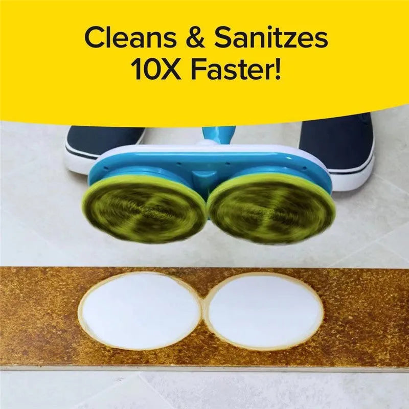 Wireless electric floor cleaning mop with multiple washable microfiber, polishing, and scrubbing pads