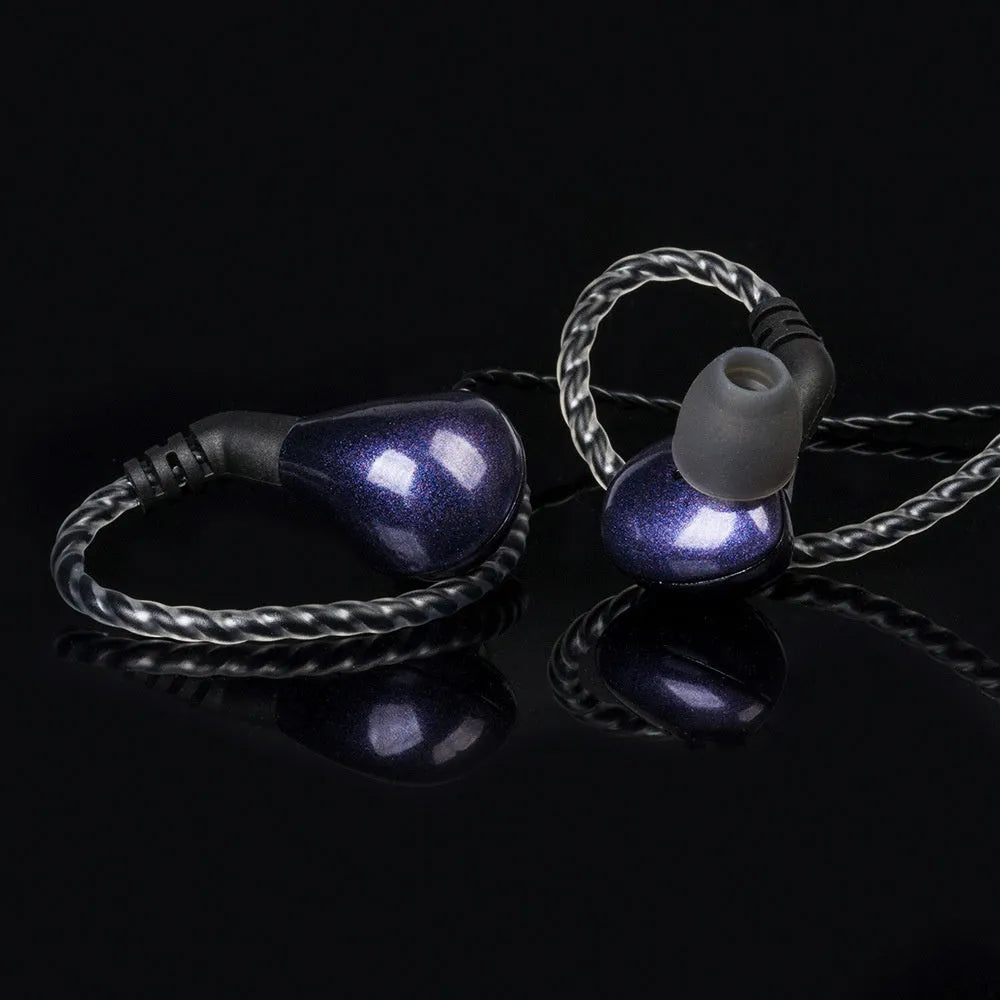 Chameleon ear-hook sports HIFI in-ear headset with 3.5mm plug, 1.2m copper wire cable, blue purple