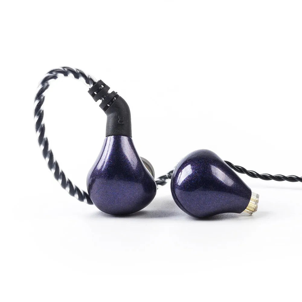 Chameleon ear-hook sports HIFI in-ear headset with 3.5mm plug, 1.2m copper wire cable, blue purple