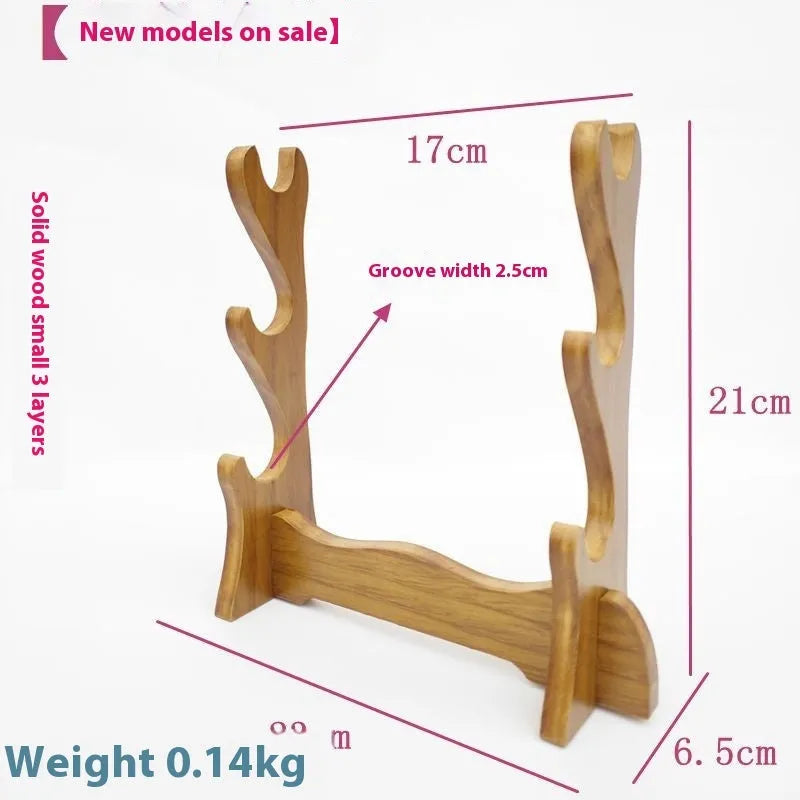 Handmade wooden multi-layer bracket shelf with Chinese style decorative details