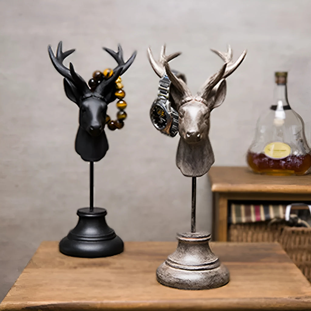 Natural resin animal figurine home decoration 32cm tall black colour
